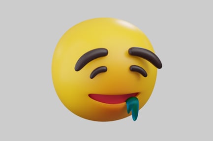 Preview: Drooling emoji character round shape