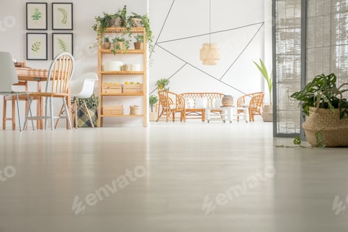 Preview: Apartment with white floor panels