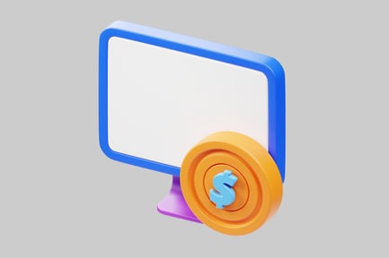 Preview: Financial monitor cartoon coin icon