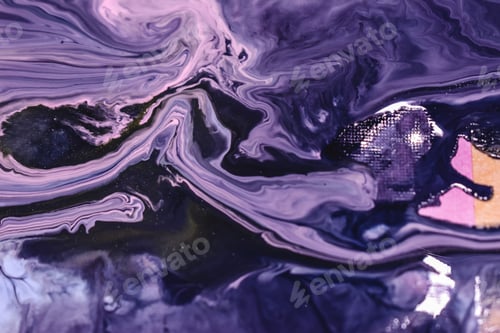 Preview: Closeup shot of purple abstract oil painted waves - perfect for wallpapers
