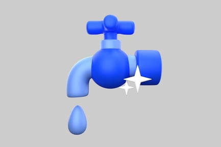 Preview: Cartoon blue clean water tap