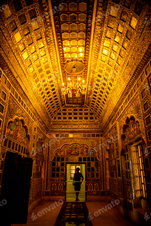 Preview: Interior view of the 15th century Mehrangarh Fortress in Jodhpur, India.