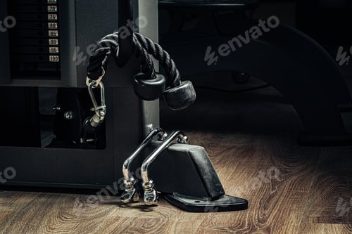 Preview: Close up photo of a tricep rope gym equipment