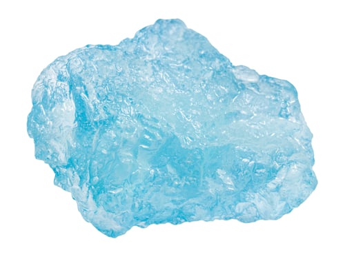 Preview: raw aquamarine mineral isolated on white