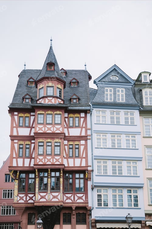 Preview: beautiful colorful buildings in Frankfurt, Germany