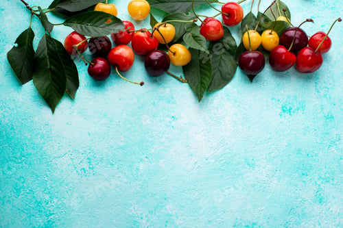 Preview: Fresh ripe red and yellow cherry
