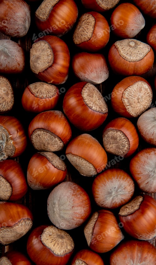 Preview: background of hazelnuts in shell