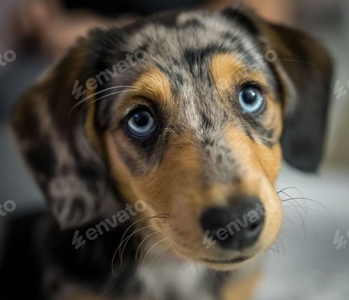 Preview: Close up of a Dachshunds face with a blurred background