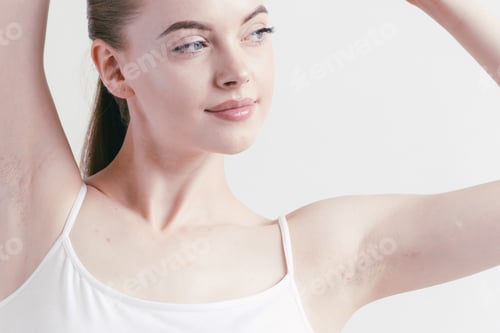 Preview: Armpits woman beautiful body depilation arms up female beauty