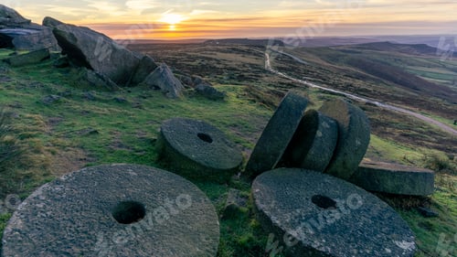 Preview: Millstones during the sunset in the Peak District
