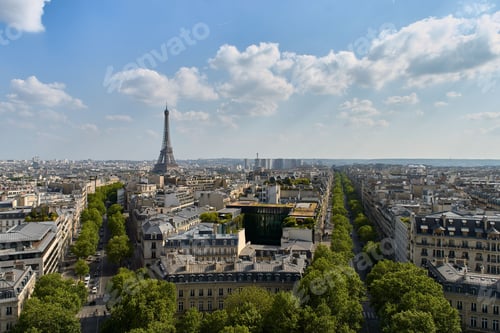 Preview: Famous Avenue Foch and the Eifel tower on a sunny day
