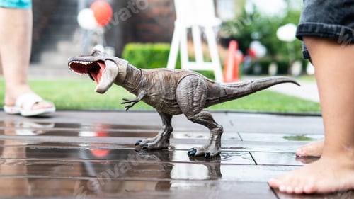 Preview: Dinosaur rubber toy on the children’s party