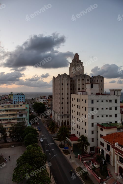 Preview: Aerial view of the residential neighborhood in the Havana City, Capital of Cuba