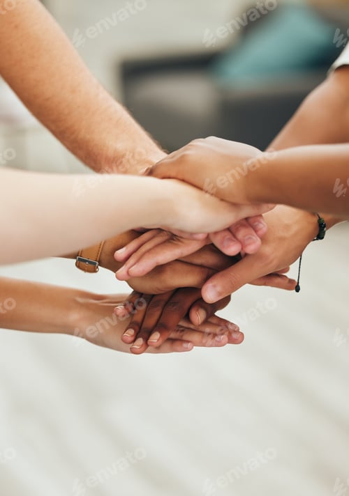 Preview: Diversity, hands and team collaboration in business for planning, support and trust at the office.