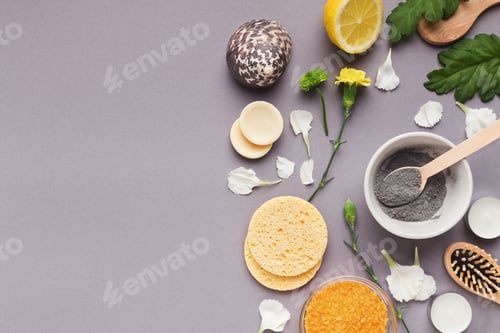 Vista previa: Natural cosmetic mask with different spa products