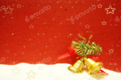 Preview: Christmas Decorations On Mulberry Paper Texture For Background