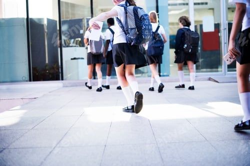 Preview: Group of students walking at school