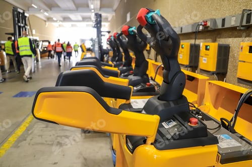Preview: forklift loading room in a modern logistics warehouse