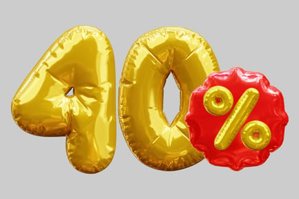 Preview: Forty Percent Discount With Golden Balloons