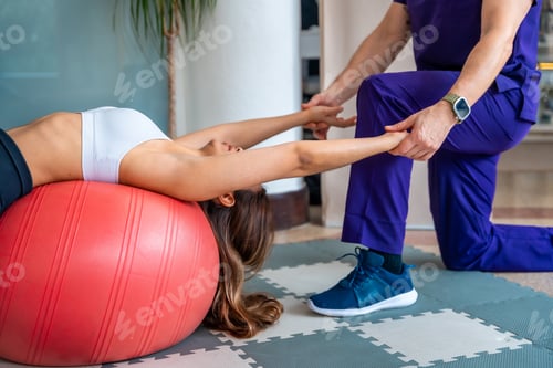 Preview: Physical Therapy Exercise With a Red Stability Ball