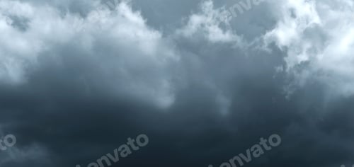 Preview: Dark storm sky with dramatic fluffy clouds. Cloudscape rainy season.