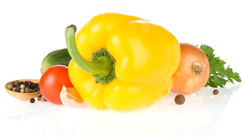 Preview: bell pepper and vegetable isolated on white