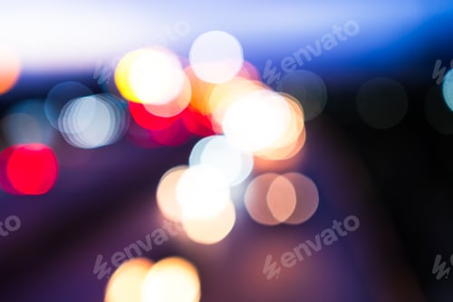 Preview: Bokeh night lihgt background, overlay dark shine