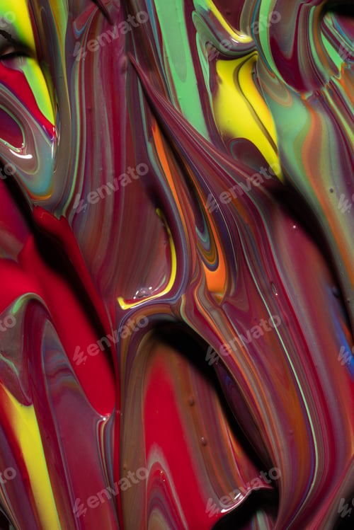 Preview: Flow of thick colorful paint