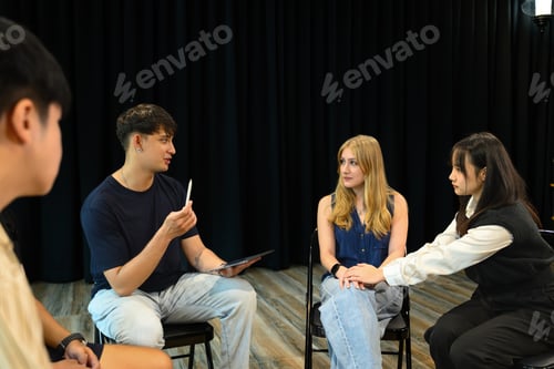 Preview: Young adults in a counseling group sharing experiences during a mental health session