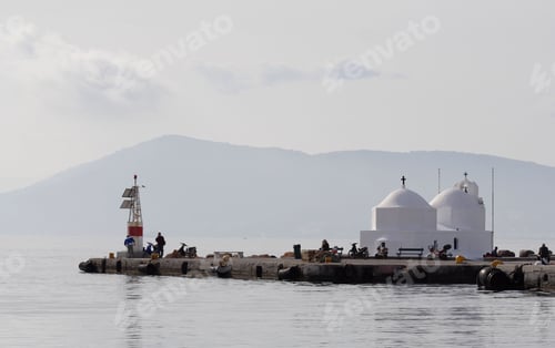 Preview: Scenic view of the Agios Nikolaos port in Aegina island, Greece
