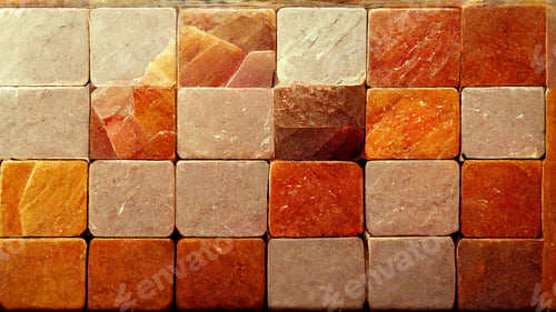 Preview: The square brownstone mosaic background - Digital Generate Image
