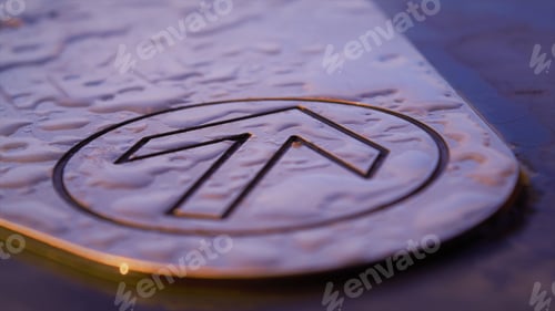 Preview: Closeup of a part of a sign with an arrow