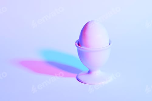 Preview: Egg in eggcup on purple background