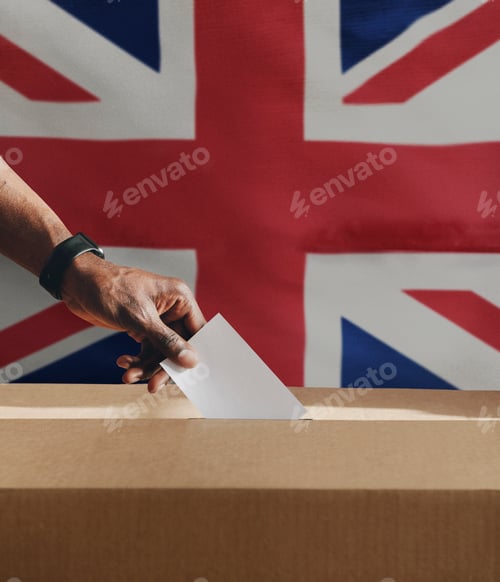 Preview: British man casting his vote to a ballot box
