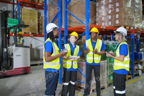 Preview: Employee of a logistics warehouse conducts an inventory of products