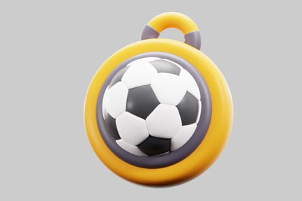 Preview: Yellow and gray circular object with soccer ball