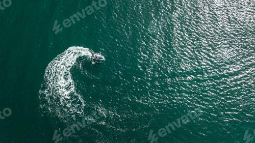 Preview: Floating jet ski on Baltic Sea in sunny day