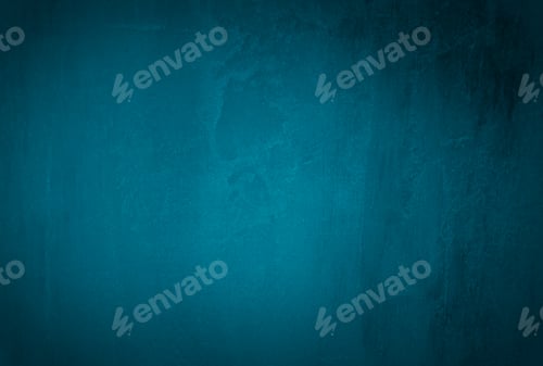 Preview: Vintage grunge blue concrete texture studio wall background with vignette.