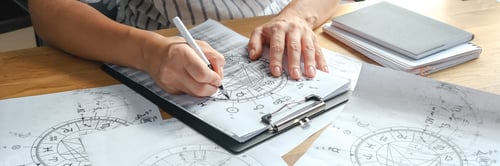 Preview: Astrology. Astrologer calculates a natal chart and makes a forecast of fate