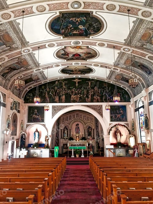 Preview: Inside of an old, neighborhood, Catholic Church