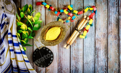 Preview: Jewish ritual festival of Sukkot in the jewish religious symbol Etrog