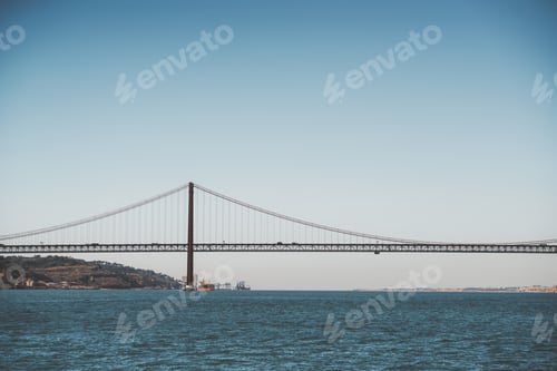 Preview: Suspension bridge over river, Lisbon