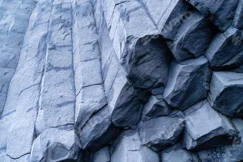 Preview: Basalt stones as a background. Image for background and wallpaper. Sharp rocks.