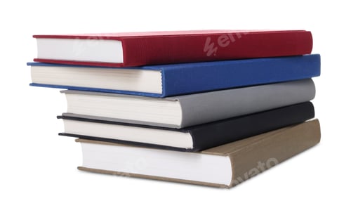 Preview: Stack of hardcover books isolated on white
