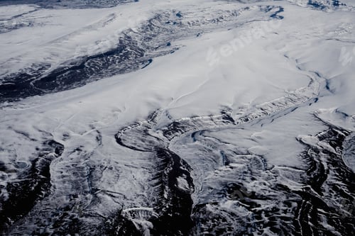 Preview: Aerial view of snow covered landscape, Ushuaia, Tierra del Fuego, Argentina