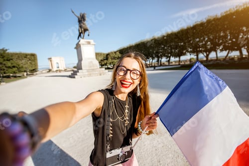 Preview: Woman traveling in Montpellier city, France
