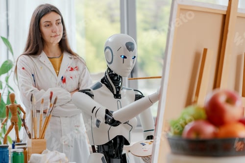 Preview: Creative AI robot learning how to paint on canvas