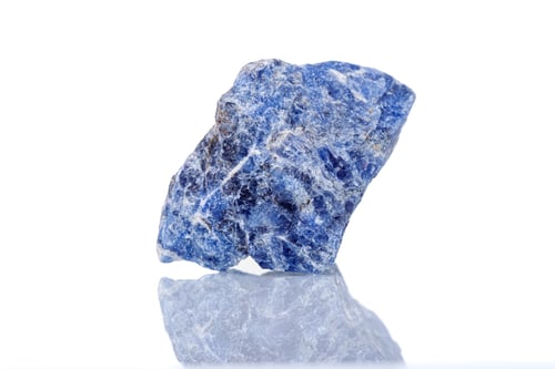 Preview: macro mineral stone Sodalite on a white background
