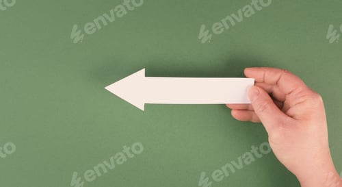 Preview: Arrow showing to the left side, pointing to a direction, business communication