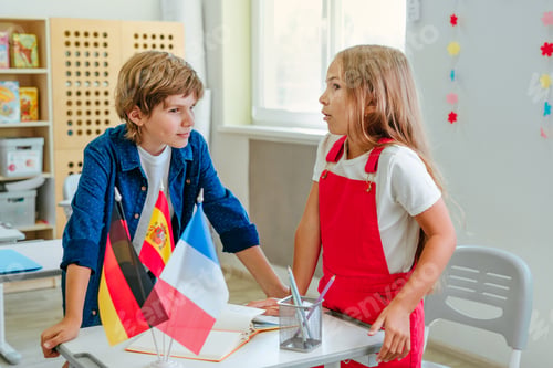 Preview: Elementary school students during a lesson in the classroom